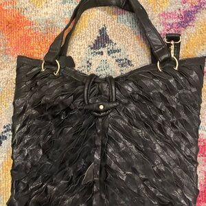 APC Elegant Black Leather Tote Bag